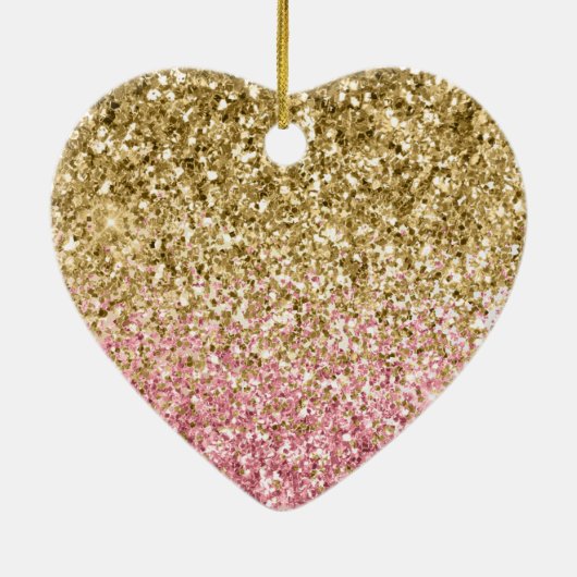 Goldene Rosa Liebe Confetti Frieden Keramik Ornament (Hinten)