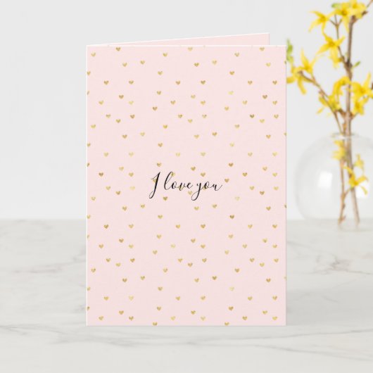 Goldene Rosa Liebe Karte (Gelbe Blume)