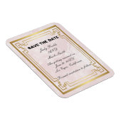 Goldene rosa Marmorhochzeit speichert das Datum Magnet (Rechte Seite)