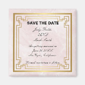 Goldene rosa Marmorhochzeit speichert das Datum Magnet (Vorne)