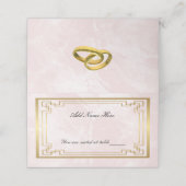 Goldene rosa Marmorplatte Platzkarte (Außenseite Aufgefaltet)