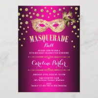 Goldene Rosa Masquerade Ball Geburtstagsparty