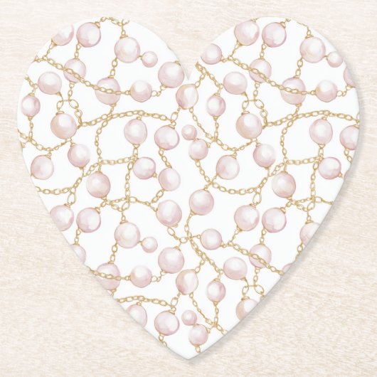 Goldene Rosa Perlen Untersetzer (Vorderseite)