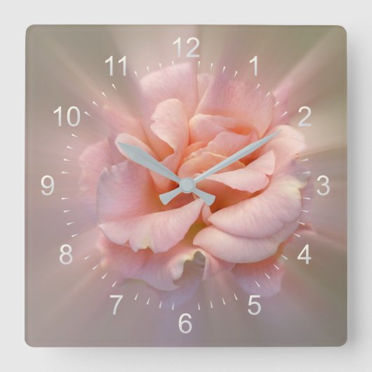 Goldene Rosa Quadratische Wanduhr (Vorderseite)