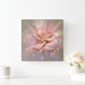 Goldene Rosa Quadratische Wanduhr (Zuhause)