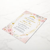 Goldene Rosa Schmetterling Folieneinladung (Gedreht)