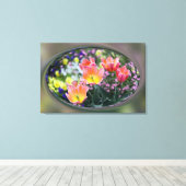 Goldene Rosa Tulpen Leinwanddruck (Insitu (Holzboden))