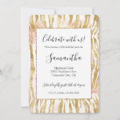 Goldene Rosa Zebra Print Einladung (Vorderseite)