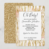 Goldene Rosa Zebra Print Einladung (Vorne/Hinten)
