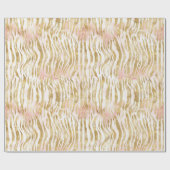 Goldene Rosa Zebra Print Geschenkpapier (Flach)