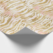 Goldene Rosa Zebra Print Geschenkpapier (Ecke)