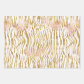 Goldene Rosa Zebra Print Geschenkpapier Set (Vorderseite)