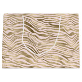 Goldene Rosa Zebra Print Große Geschenktüte (Vorderseite)