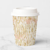 Goldene Rosa Zebra Print Pappbecher (Rückseite)