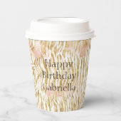 Goldene Rosa Zebra Print Pappbecher (Vorderseite)