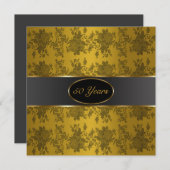 Goldene Rose 50. Hochzeitstag Einladung (Vorne/Hinten)