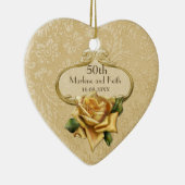 Goldene Rose 50. Hochzeitstag Keramikornament (Rechts)