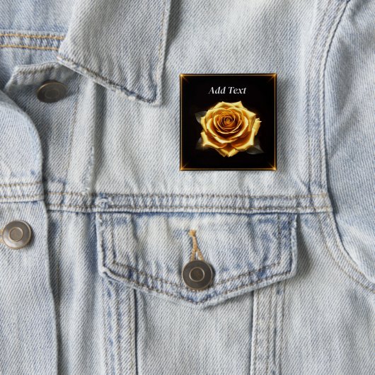 Goldene Rose an leuchtenden Grenzen Button (Beispiel)