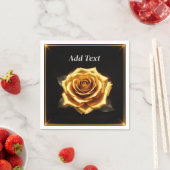 Goldene Rose an leuchtenden Grenzen Serviette (Beispiel)
