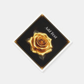 Goldene Rose an leuchtenden Grenzen Serviette (Ecke)