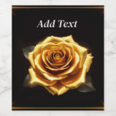 Goldene Rose an leuchtenden Grenzen Weinetikett (Einzelnes Label)