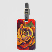 Goldene Rose Aquarellkunst Gepäckanhänger (Vorderseite Vertikal)