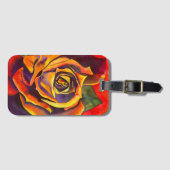 Goldene Rose Aquarellkunst Gepäckanhänger (Vorderseite (Horizontal))