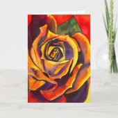 Goldene Rose Aquarellkunst Karte (Vorderseite)