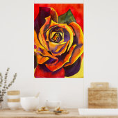 Goldene Rose Aquarellkunst Poster (Küche)