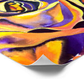 Goldene Rose Aquarellkunst Poster (Ecke)