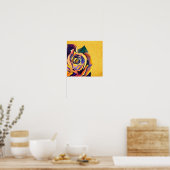 Goldene Rose Aquarellkunst Poster (Küche)