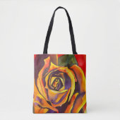 Goldene Rose Aquarellkunst Tasche (Vorderseite)