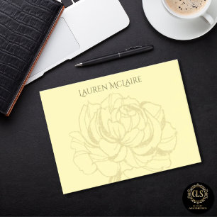 Goldene Rose auf Gelb Minimalistischer Name Post-it Klebezettel