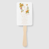 Goldene Rose Band Monogramm Hochzeit Fächer (Vorderseite)