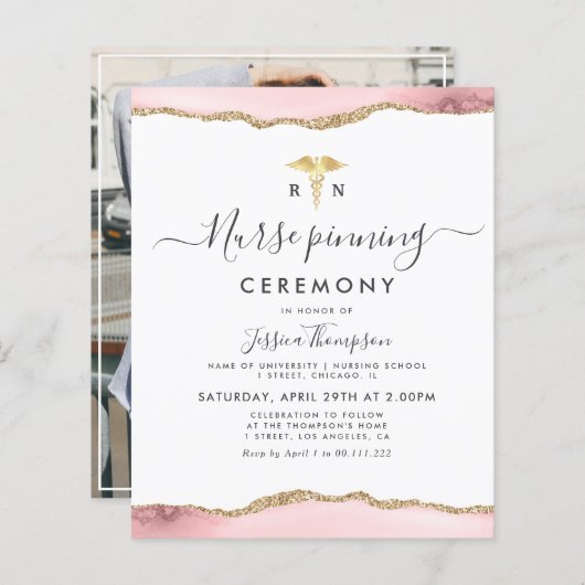 Goldene Rose bei Nurse-Pfingstfeier Einladung (Vorne/Hinten)