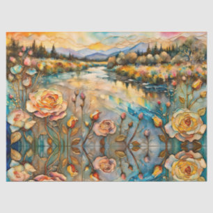 Goldene Rose Bergsee-Zauber Seidenpapier