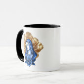 Goldene Rose Blaue Mutter Maria Katholisches Chris Tasse (Vorderseite Links)