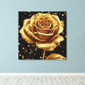 Goldene Rose Blume Leinwanddruck (Insitu (Holzboden))