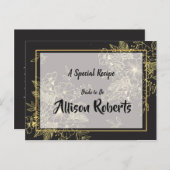 Goldene Rose Brautparty Rezept Postkarte (Vorne/Hinten)
