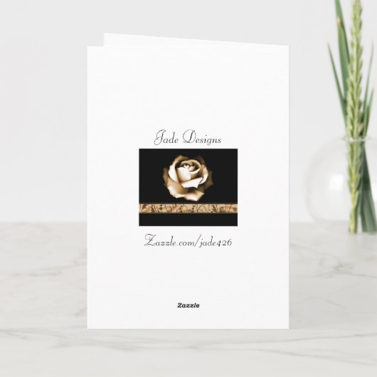 Goldene Rose Danke Karte (Rückseite)