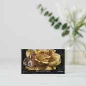 Goldene Rose Dog Wings Butterfly Visitenkarte (Stehend Vorderseite)