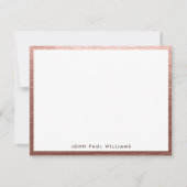 Goldene Rose Edelmetalle Stilvoll Modernst Mitteilungskarte (Vorderseite)