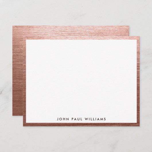 Goldene Rose Edelmetalle Stilvoll Modernst Mitteilungskarte (Vorne/Hinten)