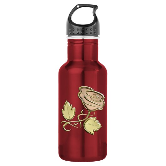 Goldene Rose Edelstahlflasche (Vorderseite)