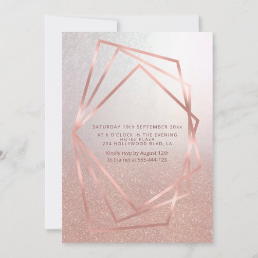 Goldene Rose Einladung (Rückseite)