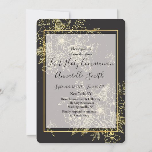 Goldene Rose Einladung (Vorderseite)