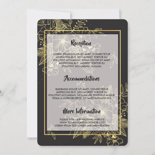 Goldene Rose Einladung (Vorderseite)