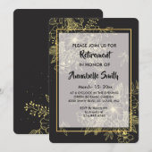 Goldene Rose Einladung (Vorne/Hinten)