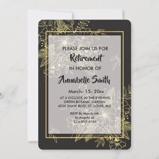 Goldene Rose Einladung (Vorderseite)