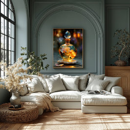 Goldene Rose Essence - Leuchtendes Fantasieparfüm Leinwanddruck